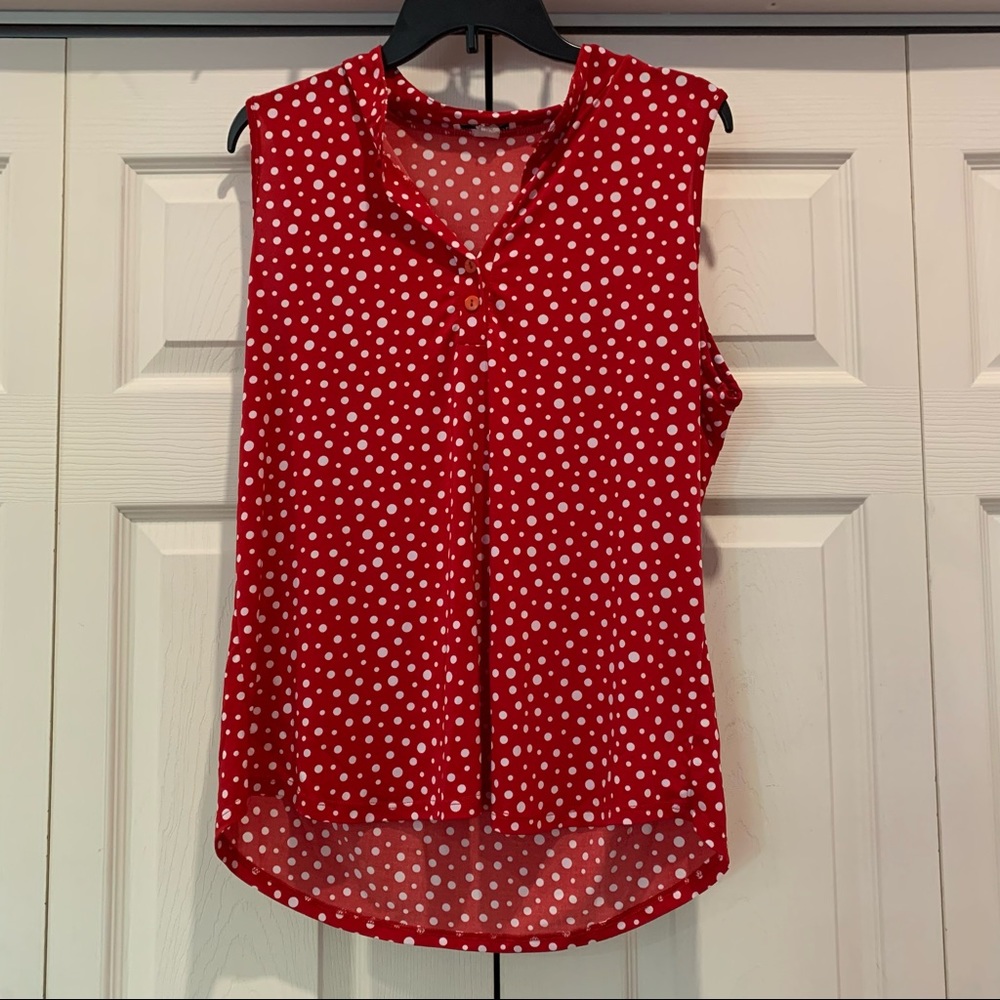 Red Polka Dot Blouse